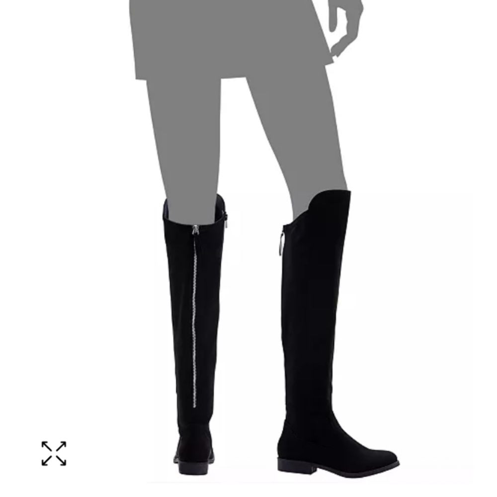 Style and co Black Suede like knee high boots like new